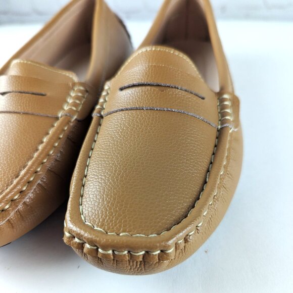 NEW Brown Leather Loafers 7.5 - Picture 5 of 10